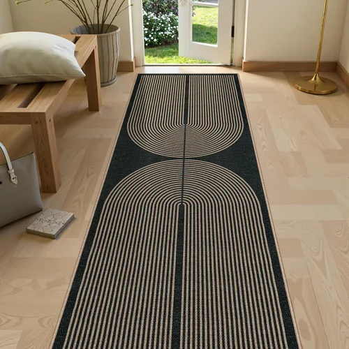 Miniatura 49 de Alfombra Moderna de Yute Fácil de Limpiar Arcoíris Lahome, 2x6 Alfombra de Pasillo Lavable para Cocina, Alfombras de Pasillo para Pasillos, Alfombra
