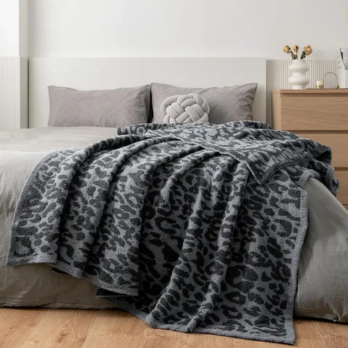 Miniatura 13 de MH MYLUNE HOME Manta Throw Ultra Suave de Leopardo (50x60 pulgadas) Mantas de Microfibra Suaves Cálidas Reversibles Manta de Guepardo
