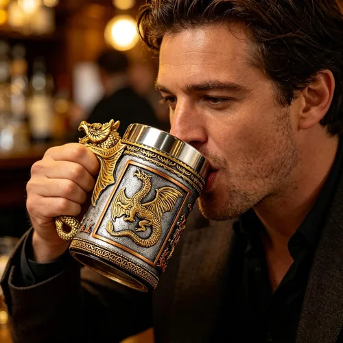 Miniatura 4 de alikiki Medieval DND Dragon Beer Mug - 20 FL oz Dragon Game Mug Stainless Tankard Dungeons and Dragons Gifts for Men GOT Lovers Collector