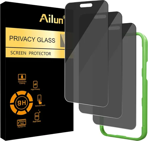 Miniatura 14 de Ailun Protector de pantalla de privacidad para iPhone 16e / iPhone 14 / iPhone 13 / iPhone 13 Pro [6.1 pulgadas] paquete de 2 fundas de vidrio