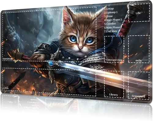 Miniatura 46 de Tapete de juego para MTG Card Playmat con zona, tapete de juego para MTG TCG de 24 x 14 pulgadas, tapete de juego antideslizante para tablero