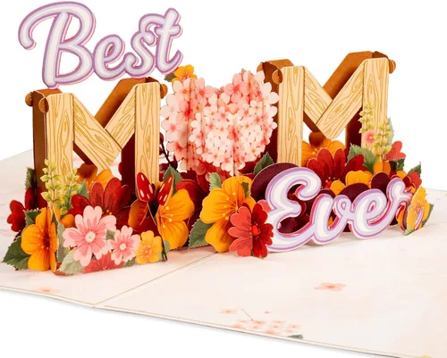 Paper Love Frndly - Tarjeta desplegable 3D para el día de la madre, la mejor mamá del mundo, para madre, esposa, cualquier persona, 100% reciclada y