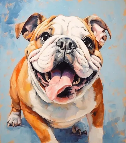 Miniatura 3 de ZMHZMY Pintura por números para adultos, Bulldog inglés, kits de pintura por números, pintura al óleo, lienzo de dibujo para decoración del hogar