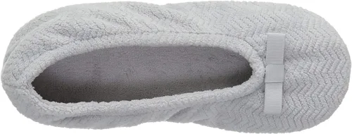 Miniatura 2 de Isotoner - Pantuflas de microfibra con patrón de chevrón para mujer con suela de ante y absorción de humedad para mayor comodidad