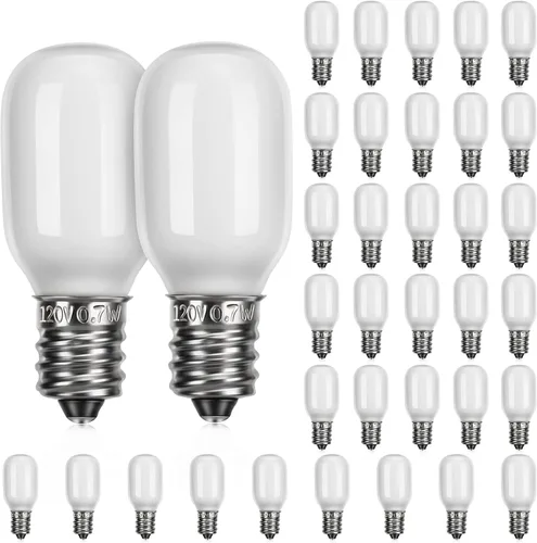 Miniatura 10 de Meonum 6 Piezas Bombillas de Repuesto de Aldea Navideña, Bombillas LED T20 con Base de Candelabro E12, Accesorios de Luz de Repuesto de 0.7 W 120 V