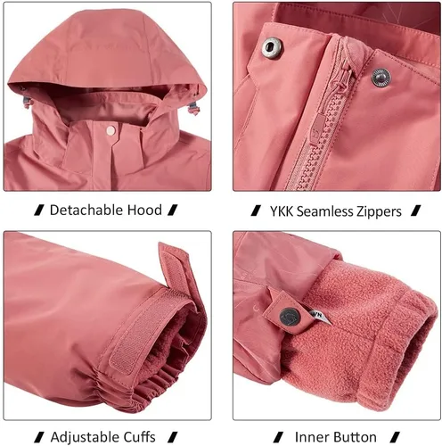 Miniatura 19 de CAMEL CROWN Chaqueta de esquí impermeable 3 en 1 para mujer, abrigo de invierno rompevientos, chaquetas de snowboard para lluvia, nieve, senderismo