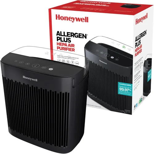 Honeywell Allergen Plus - Purificador de aire HEPA para el hogar, habitaciones grandes de hasta 900 pies cuadrados, Turbo Clean, filtro HEPA que