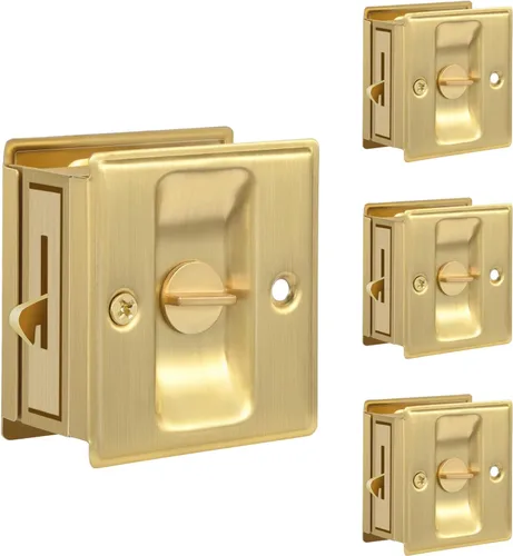 Miniatura 9 de HOMOTEK Cerradura de Puerta Corrediza de Privacidad con Tirador - Reemplaza el Hardware de Cerraduras de Bolsillo Viejas o Dañadas Rápida y Negro