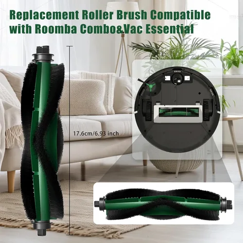 Miniatura 3 de Juego de 2 piezas de repuesto de cepillos de rodillo para Roomba Q0120 Y0140 Q0520 Q011 Y0110 robot aspirador, cepillo de goma multisuperficie