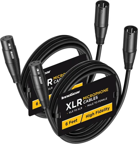 Miniatura 10 de InnoGear XLR - Cables de micrófono, 3 pies, paquete de 2 cables de cobre sin oxígeno macho a hembra de 3 pines, cable de micrófono XLR equilibrado