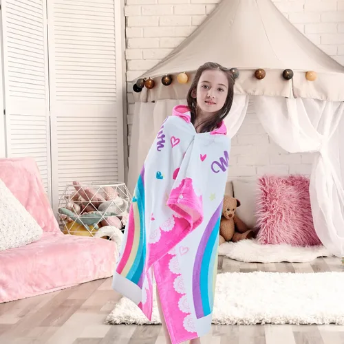 Miniatura 4 de VOOVA & MOVAS Toallas para niños con capucha de 3 a 8 años, 30" x 50", suaves, gruesas, 100% algodón, absorbentes, envoltura grande, para cubrir