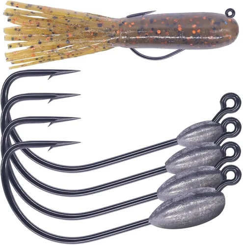 XFISHMAN -Tubo-Jig-Cabezas-para-Lubino-Pesca-Tubo-Ganchos 1/16oz 1/8oz 3/16oz 1/4oz (Paquete de 12)
