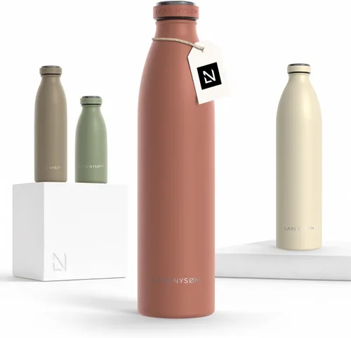 Miniatura 53 de LARS NYSØM Botella de agua XL de acero inoxidable aislada 12oz 17oz 25oz 34oz 51oz Botella térmica aislada para bebidas calientes y frías Azul