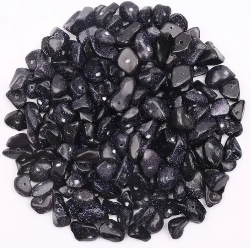 Miniatura 34 de 500 piezas Cuentas de piedra de chip natural, Alabastro 5-8 mm Piedras preciosas irregulares curativas de cristal sueltas con agujero perforado