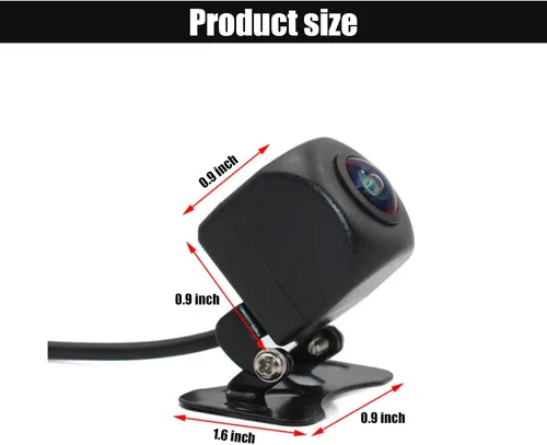 Miniatura 2 de Miytsya 1 PC Cámara de respaldo para auto, 130° de súper ángulo amplio y vista trasera/frontal universal, cámara metálica universal, lentes