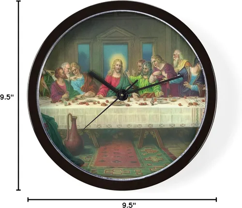 Miniatura 6 de CafePress The Last Supper - Reloj de pared de 10 pulgadas para sala de estar, cocina u oficina