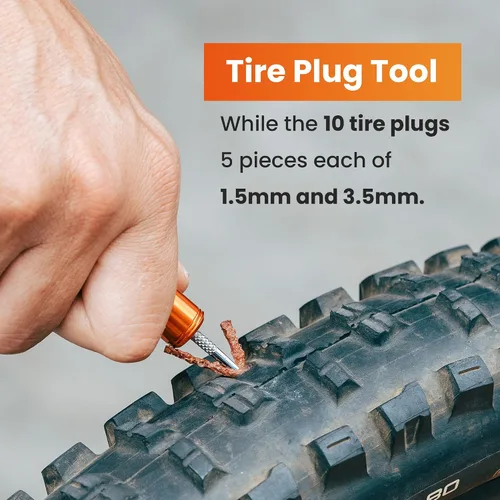 Miniatura 3 de Granite Suture Aero - Kit de tapones para neumáticos con inflador de CO2 integrado, kit de reparación de neumáticos sin cámara con 2 tapones