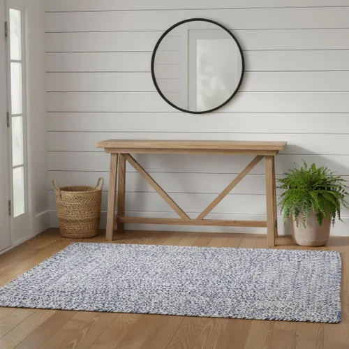 Miniatura 79 de Super Area Rugs Farmhouse - Alfombra trenzada de algodón reversible para cocina, gris y blanco, 4 x 6 pies, ovalada