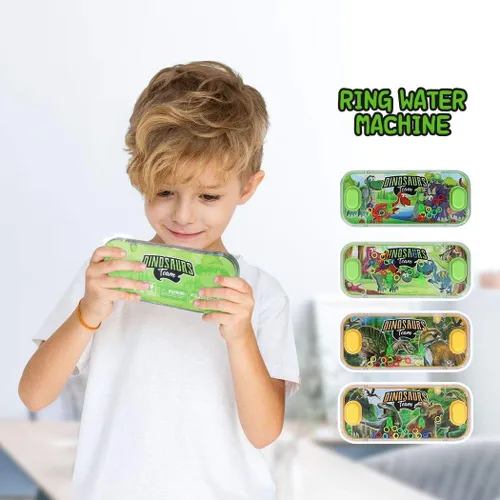 Miniatura 7 de SevenQ - Juegos de agua portátiles, 4 paquetes, tema de dinosaurios, juego de lanzamiento de anillos de agua, juguete acuático, juego de anillos
