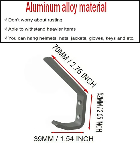 Miniatura 2 de Paquete de 4 soportes resistentes de aluminio para casco de motocicleta, estante de exhibición para chaqueta de motocicleta, colgador de pared
