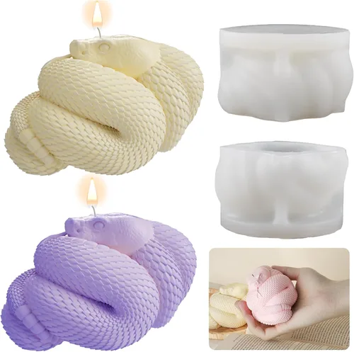 Molde de resina para velas de cobra de serpiente, moldes de silicona de fundición de resina para decoración del hogar y fabricación de velas, molde