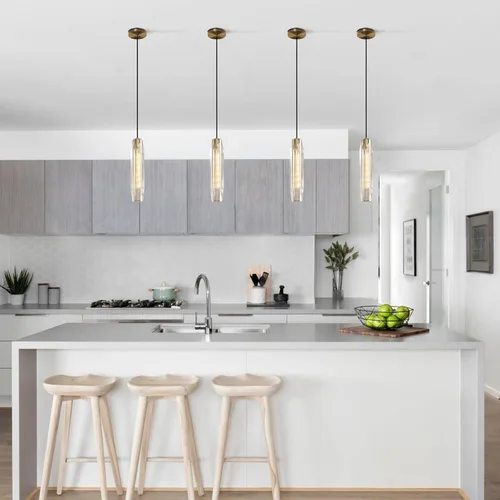 Miniatura 5 de KCO Iluminación moderna de cristal colgante de luces colgante de isla de cocina de oro lámpara colgante de vidrio de burbuja lámpara colgante