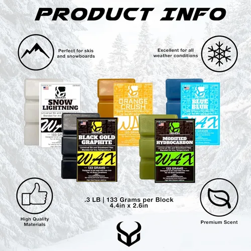 Miniatura 5 de DEMON UNITED USA BE Wild Edition - Kit de afinación de esquí y snowboard, cera hiper, hierro de cera, cera de rayo, 3 almohadillas de pulido