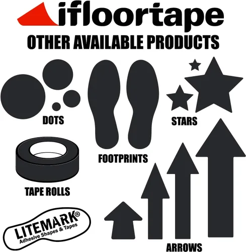 Miniatura 5 de LiteMark Calcomanía de vinilo con acabado mate extraíble, de 1 pulgada, para pisos, paredes, computadoras portátiles y superficies lisas