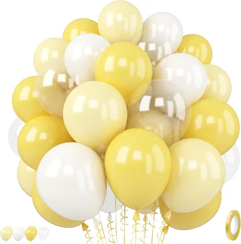 Miniatura 10 de Globos de látex blanco dorado rosa claro, 35 piezas