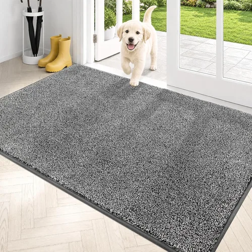 Miniatura 50 de PURRUGS Alfombra de área de fácil cuidado de 4 x 6 pies, antideslizante, lavable a máquina, tapete para puerta de perro, resistente a las manchas