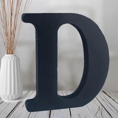 Miniatura 10 de AOCEAN Letras de madera de 6 pulgadas en negro, letra de madera sin terminar para letras decorativas de pared, letras en relieve, letrero de corte B