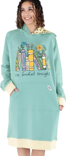 Miniatura 33 de Lazy One Sudadera con capucha de gran tamaño, ropa de dormir cómoda, vestido de suéter para mujer