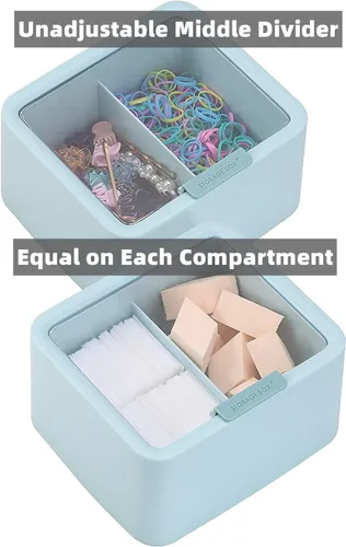 Miniatura 2 de Tecbeauty - Organizador de baño de hisopos de algodón, con 2 rejillas, dispensador de bolas de algodón, frasco de almacenamiento para almohadillas