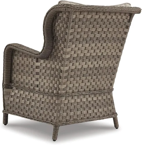 Miniatura 4 de Signature Design by Ashley Clear Ridge - Sillón acolchado de mimbre tejido a mano para exteriores, 2 unidades, marrón claro