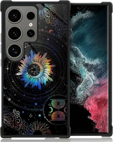 Miniatura 74 de ZHEGAILIAN Funda compatible con Samsung Galaxy S22 Ultra, funda de vidrio orgánico para niñas, mujeres y hombres, diseño de cuatro esquinas, Cabeza