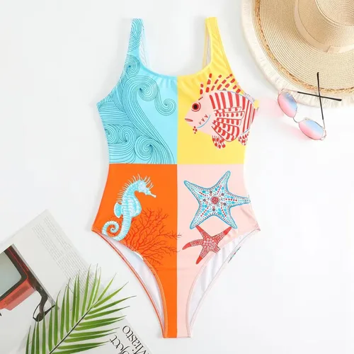 Miniatura 4 de Traje de baño de dos piezas para mujer, traje de baño con estampado de flores en 3D, traje de baño con estampado de moda con clase, conjunto