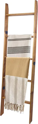 Miniatura 15 de Escalera para Mantas de 6 Niveles – Perchero de Edredones de 5.5 Pies (1.68 m) para Apoyar en la Pared, Almacenamiento de Mantas Estilo Granja