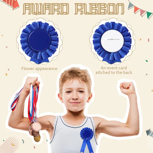 Miniatura 3 de Hanaive 60 cintas de premio en blanco, 1er 2do y 3er lugar, ganador de medalla de roseta, premio de victoria, reconocimiento, participación