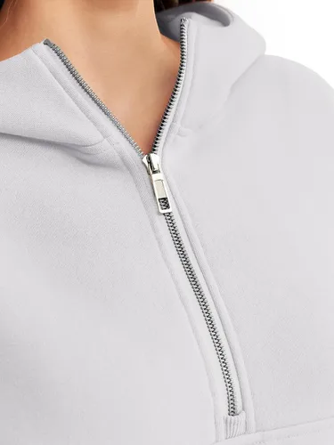 Miniatura 3 de Trendy Queen Sudaderas con capucha para mujer, con cremallera de un cuarto, sudaderas de gran tamaño, media cremallera con bolsillos, ropa de otoño