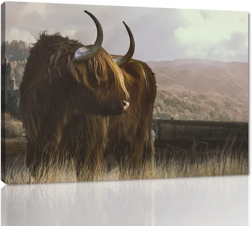Miniatura 15 de Póster moderno de pared de vaca de las tierras altas, póster impreso en lienzo alpino desierto, decoración de pared de animales para sala de estar