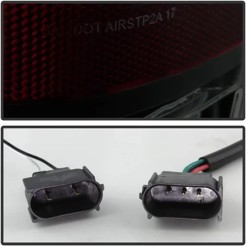 Miniatura 4 de ACANII - Para Ford F150 Styleside Pickup 2004-2008, carcasa negra, lente ahumada, luces traseras de tubo LED, lámparas de freno izquierda+derecha