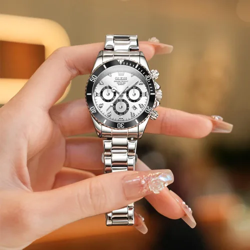 Miniatura 3 de OLEVS - Reloj de mujer de moda, reloj de vestir con diamantes, para mujer, analógico, de cuarzo, acero inoxidable, impermeable, luminoso, con fecha