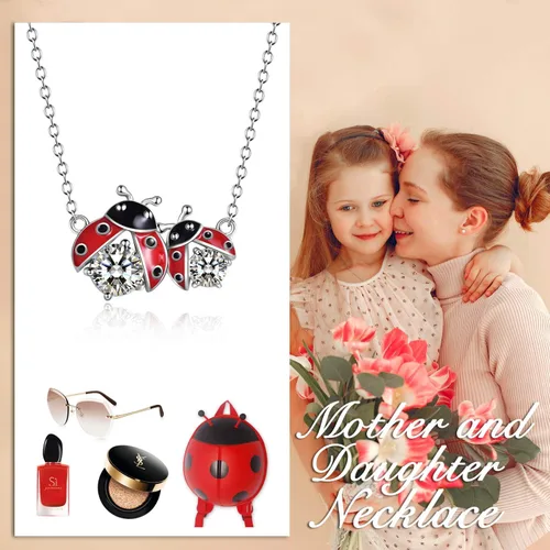 Miniatura 6 de POPLYKE Collar de rana, zorro, mariquitamariposa, joyería para mujer, plata de ley, regalos para el día de la madre, para mamá, hija, esposa