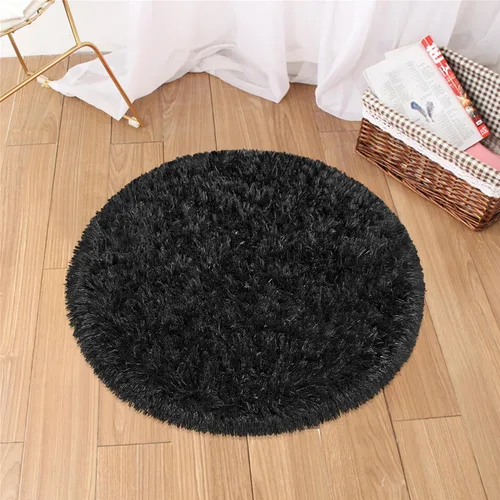 Miniatura 22 de Alfombra circular pequeña para dormitorio, 2 x 2 pies, color azul, para decoración de habitación de niños, redonda esponjosa para guardería
