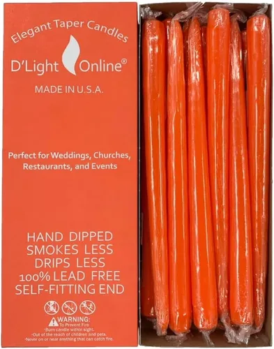 Miniatura 30 de D'light Online Elegantes Velas Cónicas de Otoño Estacional de 10 Pulgadas de Calidad Premium - Sin Perfume, Velas Cónicas Sumergidas a Mano, Sin