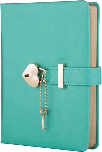 Miniatura 7 de Diario con cerradura en forma de corazón con llave, cubierta de cuero sintético, organizador personal, cuaderno secreto para niñas y mujeres