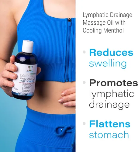Miniatura 2 de Aceite de masaje de drenaje linfático con árnica y aceite de coco, mentol refrescante para alivio, recuperación poscirugía y lipedema, liposucción