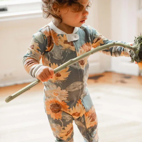 Miniatura 36 de Burt's Bees Baby Pijama para bebé niña, 100% algodón orgánico, pijama de una pieza, overol diagonal con cremallera, ajuste cómodo