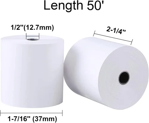 Miniatura 2 de LabelMore - Rollos de papel térmico de 2 1/4 pulgadas x 50 pies, rollos de papel térmico para tarjetas de crédito, rollo de caja registradora, papel