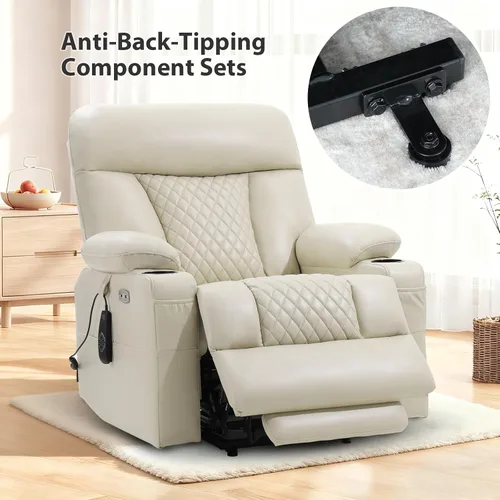 Miniatura 8 de EONIX SLRY019020 - Silla reclinable eléctrica para adultos mayores con calor y masaje, sillas reclinables eléctricas resistentes de 400 libras